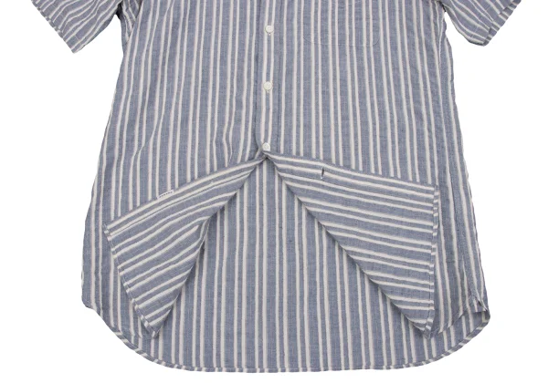 Papas+ Cotton Linen Striped Short Sleeve Shirt K-163740_008