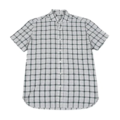 Papas+ Cotton Blend Wrinkled Check Short Sleeve Shirt