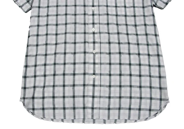 Papas+ Cotton Blend Wrinkled Check Short Sleeve Shirt K-163741_007