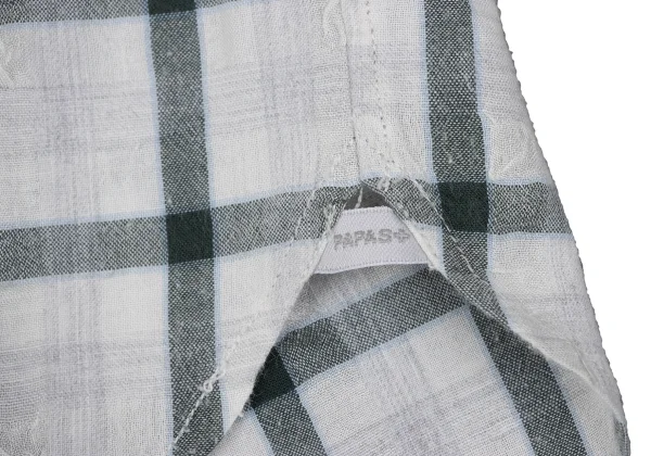 Papas+ Cotton Blend Wrinkled Check Short Sleeve Shirt K-163741_008