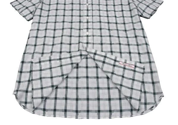 Papas+ Cotton Blend Wrinkled Check Short Sleeve Shirt K-163741_009
