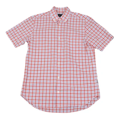 Papas+ Cotton Check Button Down Short Sleeve Shirt