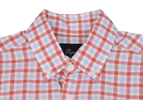 Papas+ Cotton Check Button Down Short Sleeve Shirt K-163742_003