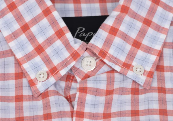 Papas+ Cotton Check Button Down Short Sleeve Shirt K-163742_004