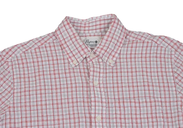 Papas+ Cotton Poly Check Seersucker Short Sleeve Shirt K-163743_002