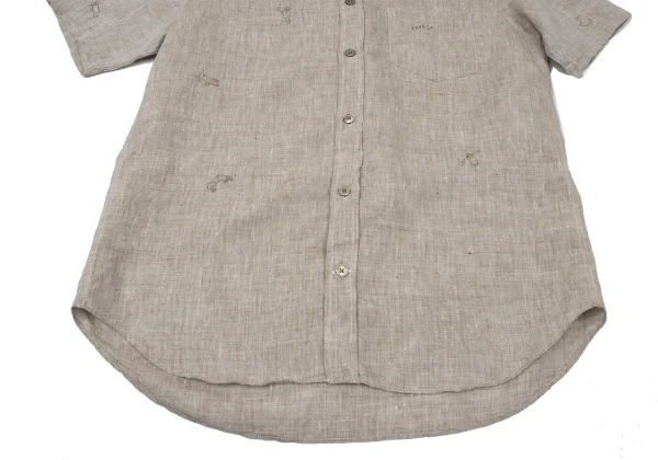 Papas+ Animals Embroidery Linen Shirt K-163744_008