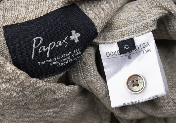 Papas+ Animals Embroidery Linen Shirt K-163744_018