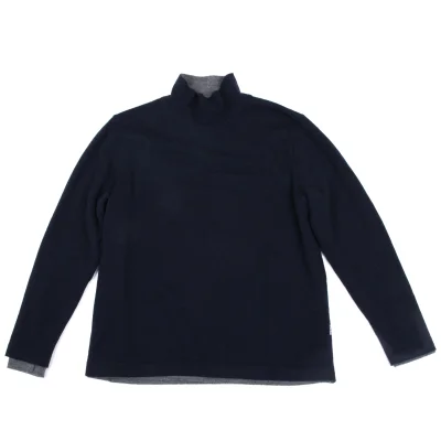 Papas+ Wool Layered Design Reversible High Neck Knit Sweater