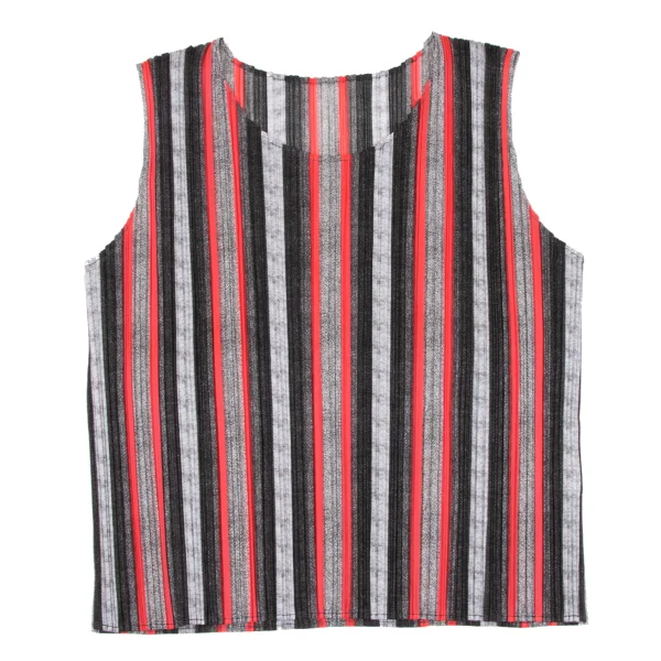 PLEATS PLEASE Stripe Pleated Sleeveless Top K-163751_002