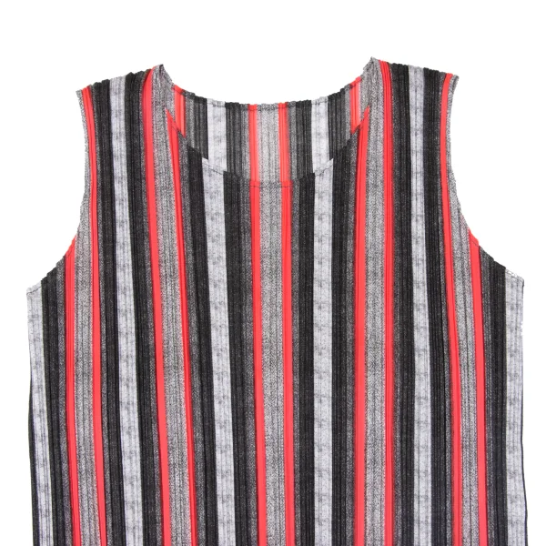 PLEATS PLEASE Stripe Pleated Sleeveless Top K-163751_003
