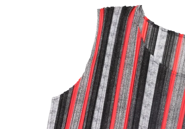 PLEATS PLEASE Stripe Pleated Sleeveless Top K-163751_005