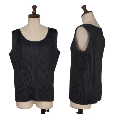 PLEATS PLEASE Pleated Sleeveless Top
