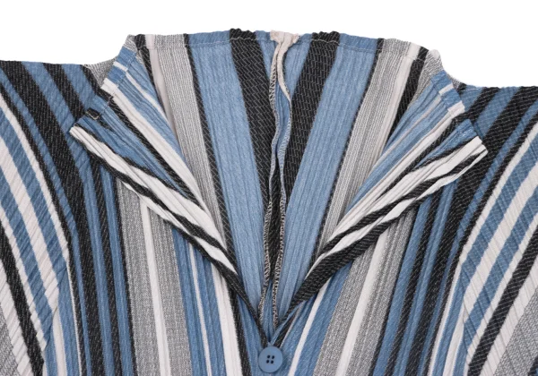 PLEATS PLEASE Poly Cotton Stripe Cardigan K-163754_004