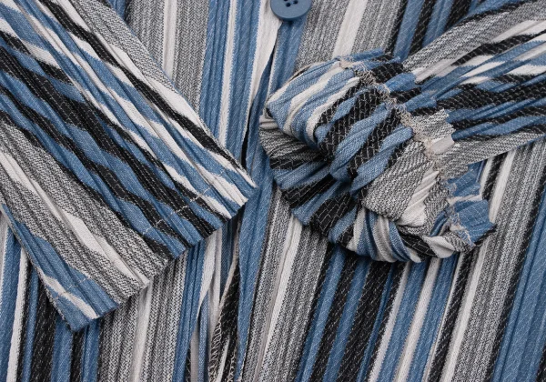 PLEATS PLEASE Poly Cotton Stripe Cardigan K-163754_007