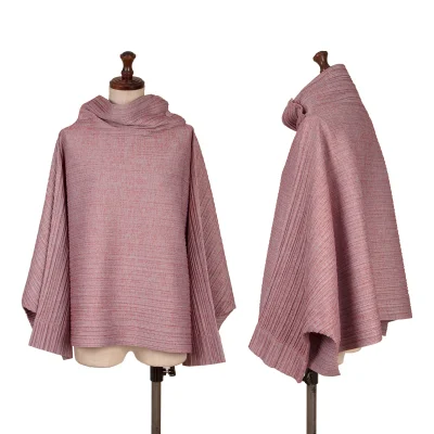 PLEATS PLEASE High Neck Dolman Sleeve Wide Top