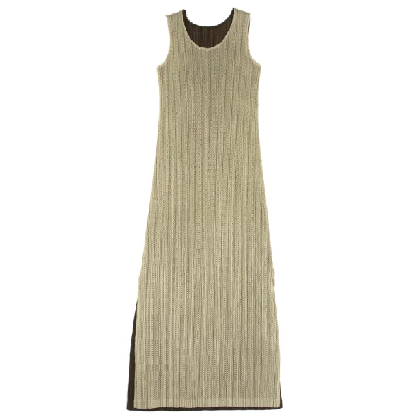 PLEATS PLEASE Mesh Pleated Layered Sleeveless Dress K-163758_002