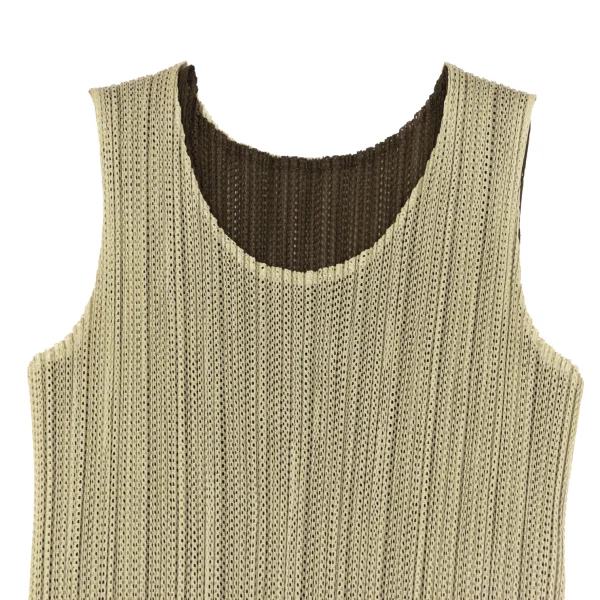 PLEATS PLEASE Mesh Pleated Layered Sleeveless Dress K-163758_003