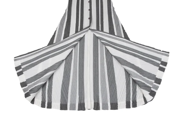 PLEATS PLEASE Striped V-neck Sleeveless Dress K-163759_008