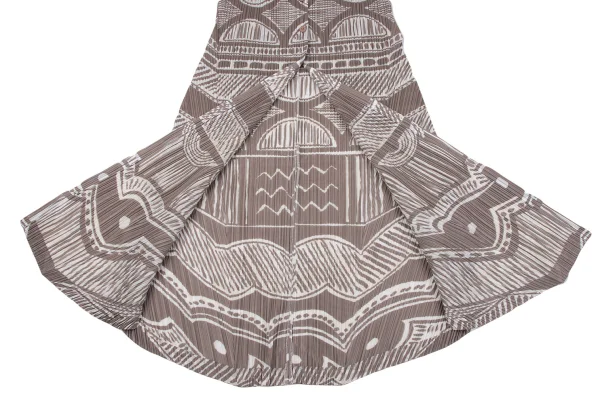 PLEATS PLEASE Printed Stand-collar Shirt Dress K-163760_012