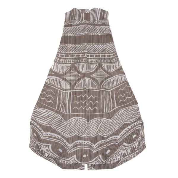 PLEATS PLEASE Printed Stand-collar Shirt Dress K-163760_013