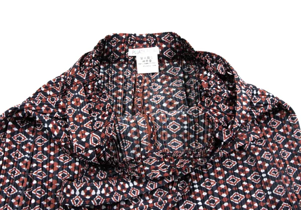 PLEATS PLEASE Geometric Print Belted Pants K-163762_004