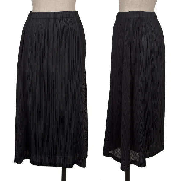 PLEATS PLEASE Pleats Layered A-line Skirt Navy 2 K-163763_001