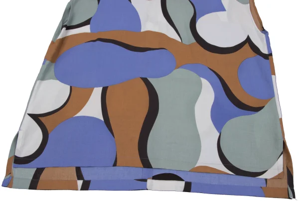 ISSEY MIYAKE Cotton Geometric Printed Sleeveless Blouse K-163765_007