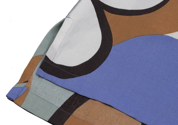 ISSEY MIYAKE Cotton Geometric Printed Sleeveless Blouse K-163765_008