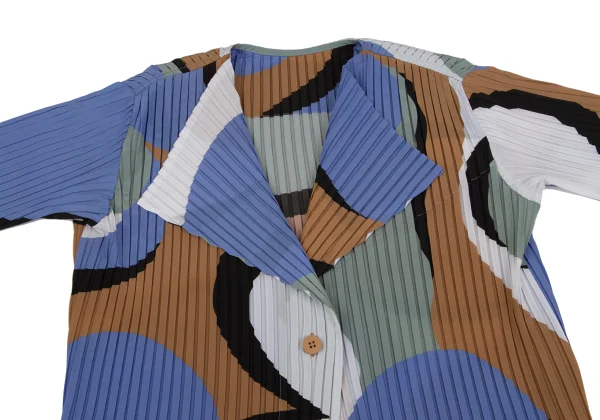 ISSEY MIYAKE Geometric Printed Pleats 1B Jacket K-163766_003