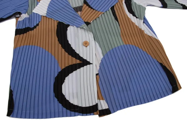 ISSEY MIYAKE Geometric Printed Pleats 1B Jacket K-163766_008