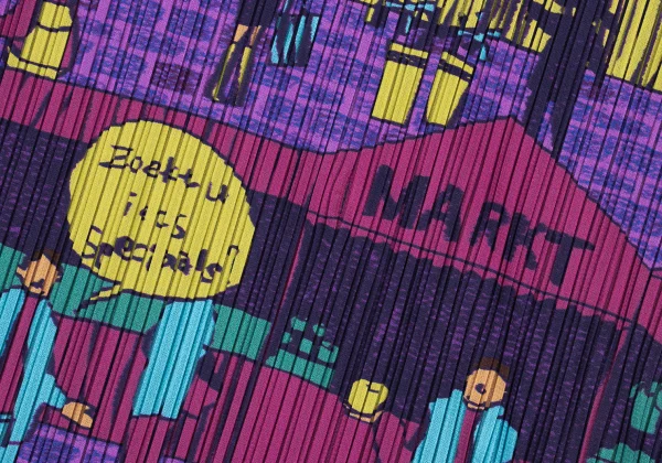 PLEATS PLEASE Cobblestone Street Print Fleece-lined Stole K-163767_002