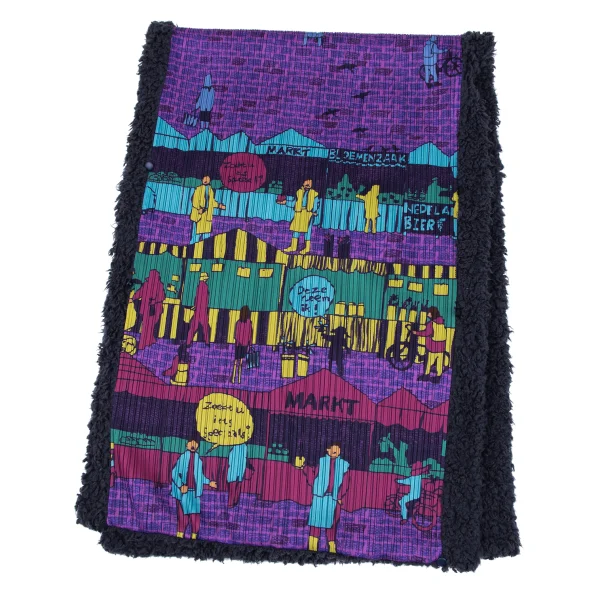 PLEATS PLEASE Cobblestone Street Print Fleece-lined Stole K-163767_005