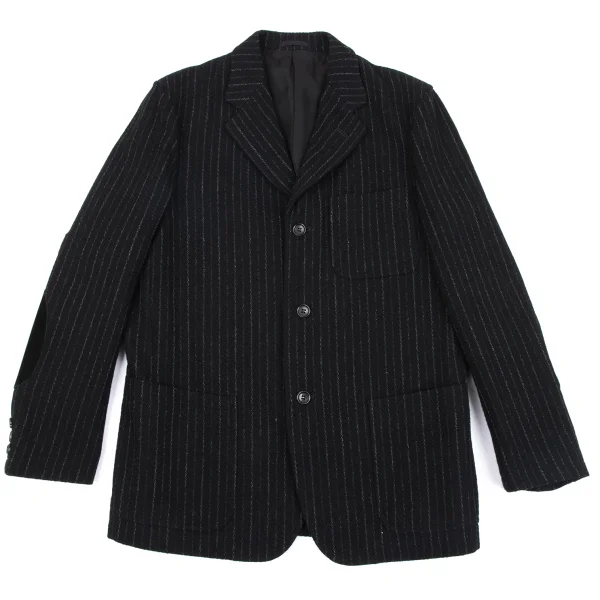COMME des GARCONS HOMME HOMME Elbow Patch Wool Stripe Jacket K-163768_002