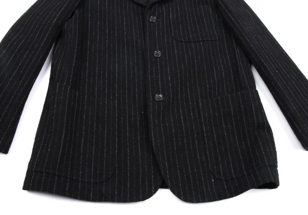 COMME des GARCONS HOMME HOMME Elbow Patch Wool Stripe Jacket K-163768_011