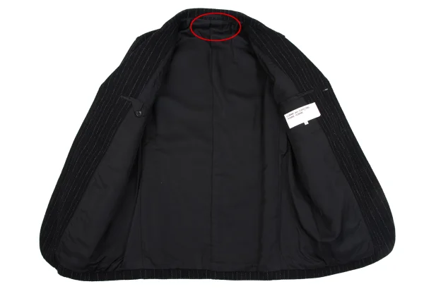 COMME des GARCONS HOMME HOMME Elbow Patch Wool Stripe Jacket K-163768_013