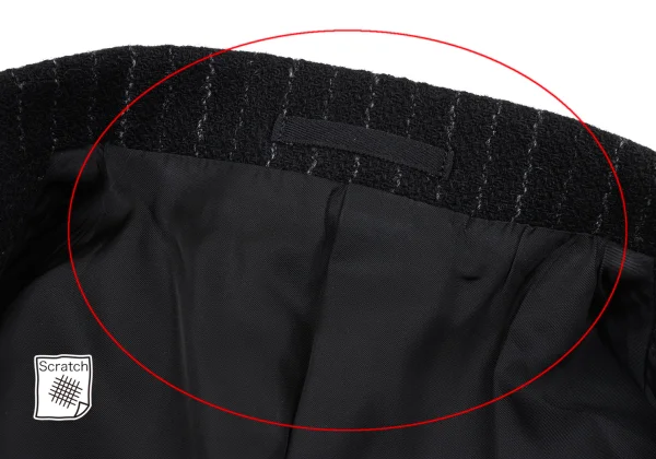 COMME des GARCONS HOMME HOMME Elbow Patch Wool Stripe Jacket K-163768_014