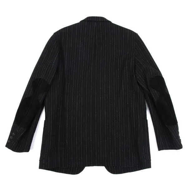 COMME des GARCONS HOMME HOMME Elbow Patch Wool Stripe Jacket K-163768_015