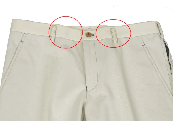 COMME des GARCONS HOMME Cut-off Mesh Design Cotton Pants K-163770_002