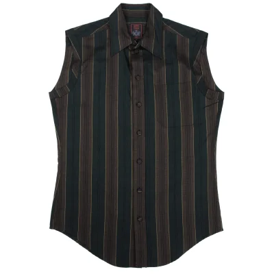 Jean Paul GAULTIER CLASSIQUE Rayon Cotton Striped Sleeveless Shirt