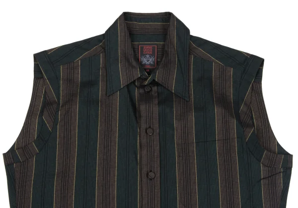Jean Paul GAULTIER CLASSIQUE Rayon Cotton Striped Sleeveless Shirt K-163771_002