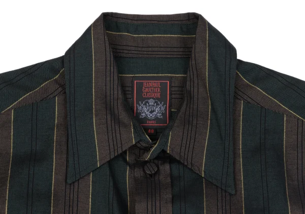 Jean Paul GAULTIER CLASSIQUE Rayon Cotton Striped Sleeveless Shirt K-163771_003