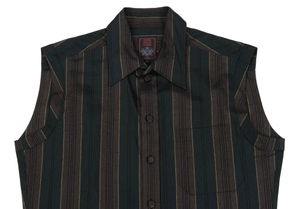 Jean Paul GAULTIER CLASSIQUE Rayon Cotton Striped Sleeveless Shirt K-163771_005