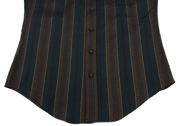 Jean Paul GAULTIER CLASSIQUE Rayon Cotton Striped Sleeveless Shirt K-163771_010