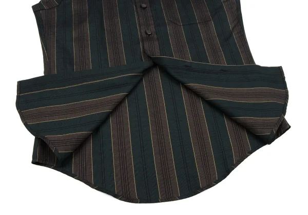 Jean Paul GAULTIER CLASSIQUE Rayon Cotton Striped Sleeveless Shirt K-163771_011