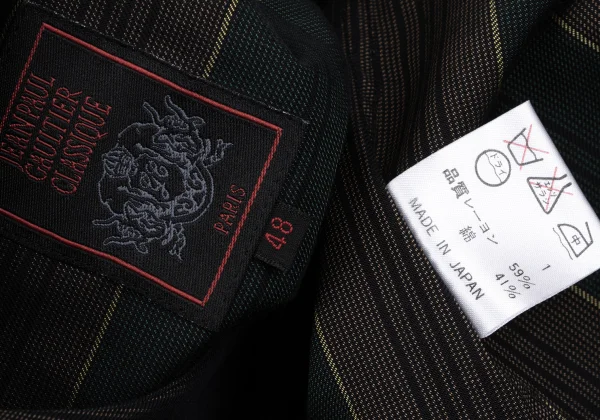 Jean Paul GAULTIER CLASSIQUE Rayon Cotton Striped Sleeveless Shirt K-163771_016