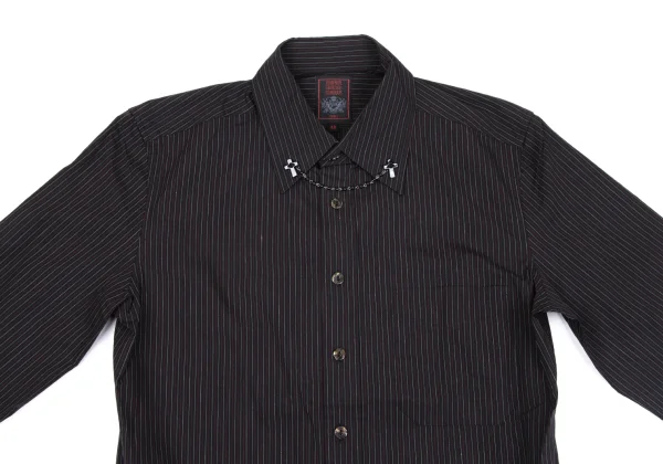 Jean Paul GAULTIER CLASSIQUE Cotton Cross-Chain Design Striped Shirt K-163772_002