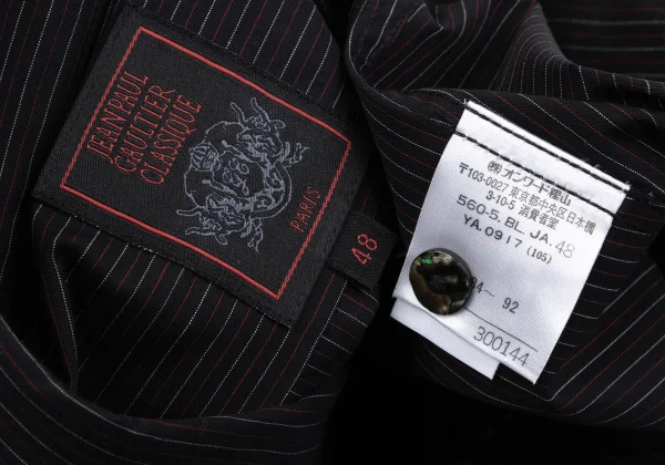 Jean Paul GAULTIER CLASSIQUE Cotton Cross-Chain Design Striped Shirt K-163772_013