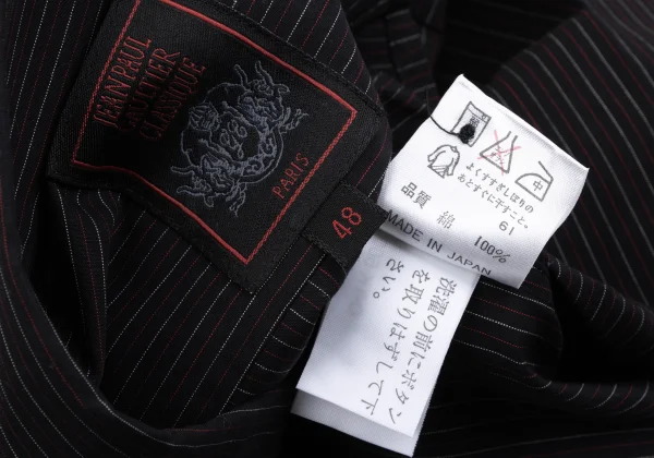 Jean Paul GAULTIER CLASSIQUE Cotton Cross-Chain Design Striped Shirt K-163772_014