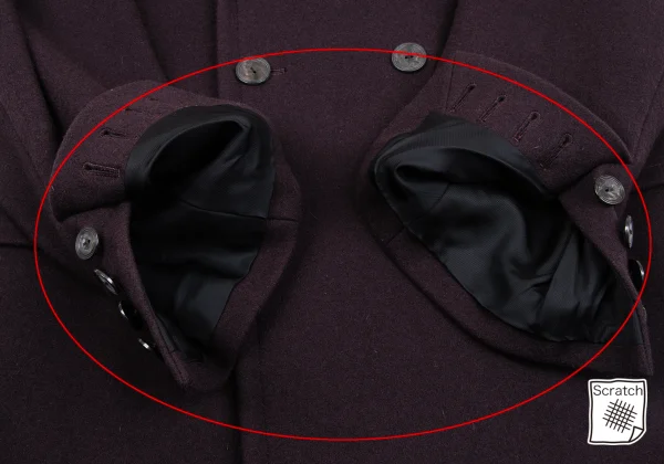 Jean Paul GAULTIER HOMME Wool Nylon Peaked Lapel Coat K-163774_008