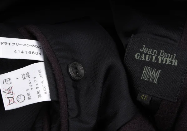 Jean Paul GAULTIER HOMME Wool Nylon Peaked Lapel Coat K-163774_018
